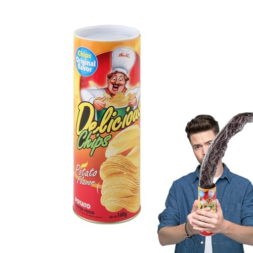 Xinhuju Schlangestreich | Realistische Kartoffel -Chip -Schlange kann überraschen, verängstigtes Spring -Frühlingsspielzeug, Gag Can Streams, Halloween Witze Spielzeug für Partydekorationen von Xinhuju