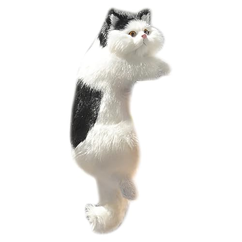 Xinhuju Simulation Furry Hängetier Cat Plance – Realistisches Kätzchen, Innendekoration | niedliches Katzenspielzeug für Schlafzimmer oder Wohnzimmer, weiche flauschige Dekoration für Liebhaber von Xinhuju