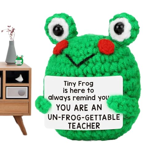 Xinhuju Süßer Häkelfrosch, positiver emotionaler Häkelfrosch | Emotionaler positiver – inspirierende Nikolausgeschenke, Sammelpuppe mit Valentinstagskarte Xinhuju Süßer Häkelfrosch, positiver emotionaler Häkelfrosch | Emotionaler positiver – inspirierende Nikolausgeschenke, Sammelpuppe mit Valentinstagskarte von Xinhuju