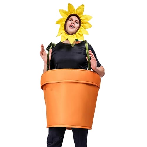 Xinhuju Topf-Kostüm – Blumentopf-Outfit für Erwachsene, Maskerade- und Halloween-Partys | Lustiges Cosplay-Kostüm für Bühnenauftritte, Rollenspiele, Blumenkleidung von Xinhuju