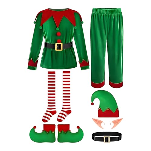 Xinhuju Weihnachtskostüme für Kinder,Verkleidung als Weihnachtsmanns | Verwandelanzug Rollenspiel Kostüm für Kinder Mottoparty Bühnenauftritt Festtage Weihnachten von Xinhuju