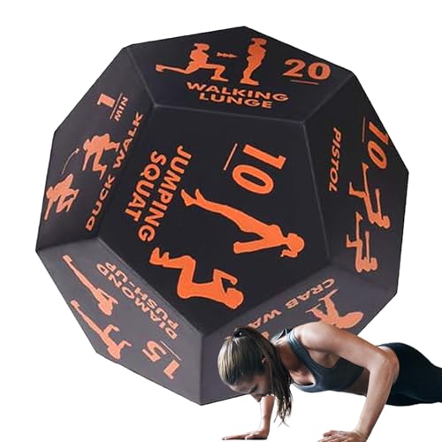 Xinhuju Würfeln Sie Würfel, üben Sie Würfel für das Training – 12-seitiges Yoga-Würfelspiel | Tragbares Krafttrainingswerkzeug für das Team von Reise-Sportarten im Freien zu Hause von Xinhuju