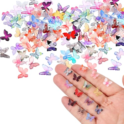 60 Stück Mikroharz Schmetterlinge Sortiert Bunte Kleine Schmetterlinge Deko Kleine Basteln Schmetterling Puppenhaus Miniatur Schmetterlinge Sortiert Bunte Kleine Schmetterlinge Deko von Xinjoduz