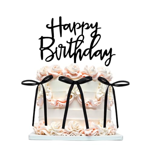 7 Stück Cake Topper und Schwarze Schleifen, Hochzeitstorte Deko Torten Zubehör Happy Birthday Kuchendeko Tortendeko Geburtstag Valentinstag Decoration für Männer Frauen Jungen Mädchen 7 Stück Cake Topper und Schwarze Schleifen, Hochzeitstorte Deko Torten Zubehör Happy Birthday Kuchendeko Tortendeko Geburtstag Valentinstag Decoration für Männer Frauen Jungen Mädchen von Xinjoduz