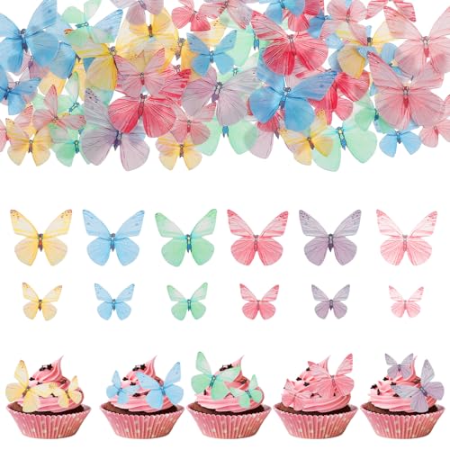 72 Stück Essbare Schmetterlinge Für Torte, Bunte Esspapier Schmetterling Geburtstag Deko Essbar Kuchen Muffin Deko Tortendeko Cupcake für Geburtstag Party Hochzeit 72 Stück Essbare Schmetterlinge Für Torte, Bunte Esspapier Schmetterling Geburtstag Deko Essbar Kuchen Muffin Deko Tortendeko Cupcake für Geburtstag Party Hochzeit von Xinjoduz