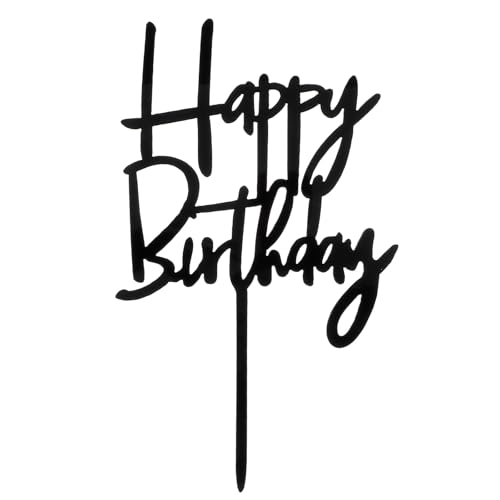Xinjoduz Cake Topper Geburtstag Happy Birthday Tortendeko Schwarz Kuchen Topper Geburtstagskuchen Geburtstagstorte Decoration Schwarz Kuchendekoration für Mädchen Jungen Frauen Man Xinjoduz Cake Topper Geburtstag Happy Birthday Tortendeko Schwarz Kuchen Topper Geburtstagskuchen Geburtstagstorte Decoration Schwarz Kuchendekoration für Mädchen Jungen Frauen Man von Xinjoduz