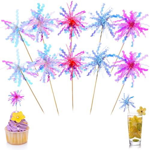 Xinjoduz 10 Stück Cocktail Deko Cocktail Party Zubehör Tortendeko Feuerwerk Kuchen Deko Für Torte Cocktail Glitzer Deko Feuerwerk Sticks Party Cocktail Deko Cocktailspieße Holz Für Torten Deko von Xinjoduz