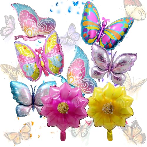 Xinlon 8 Stück Schmetterling Deko Geburtstag, Bunt Schmetterlinge Geburtstagsdeko, Schmetterlinge Deko, Blumen Luftballon Luftballons Bunt für Schmetterling Themen Party, Luftballons Helium Xinlon 8 Stück Schmetterling Deko Geburtstag, Bunt Schmetterlinge Geburtstagsdeko, Schmetterlinge Deko, Blumen Luftballon Luftballons Bunt für Schmetterling Themen Party, Luftballons Helium von Xinlon