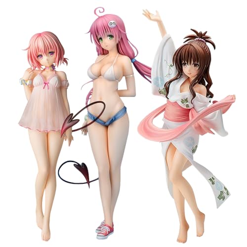 Xinnice 3PCS to Love Amiami Anime Actionfigur | Lala & Momo & Yuuki Mikan Figur Modell | Swimsuit Ver. | PVC Statue Ornamente Desktop Dekoration Xinnice 3PCS to Love Amiami Anime Actionfigur | Lala & Momo & Yuuki Mikan Figur Modell | Swimsuit Ver. | PVC Statue Ornamente Desktop Dekoration von Xinnice