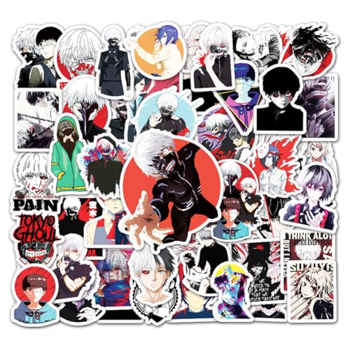 Xinnice 51PCS Anime Aufkleber Kaneki Ken Sticker wasserdichte Aufkleber für Laptop Stoßstange Skateboard Computer Telefon Gitarre von Xinnice