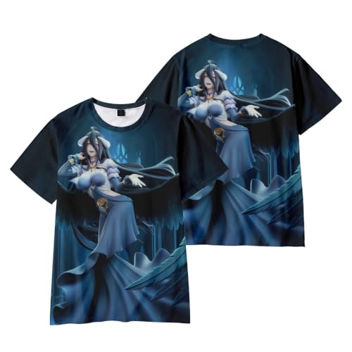 Xinnice Albedo Tshirt Anime Shirt Ooal Gown Kurzarm Albedo Manga Cartoon Sommer Casual Unisex Sport Tshit Herren Damen XXS-4XL von Xinnice