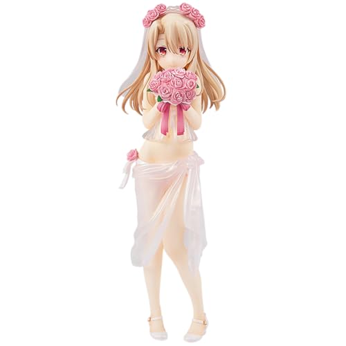 Xinnice Anime Actionfigur Illyasviel von Einzbern Fate Stay Night Badeanzug Hochzeitskleid Girl Figur Modell PVC Stehende Cartoon Statue Dekoration Ornamente Sammlung (21cm) von Xinnice