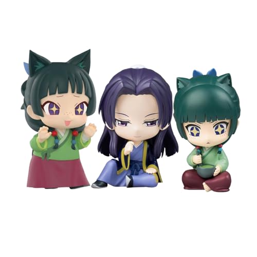 Xinnice Anime Maomao Figur Statue Modell Maomao und Jinshi Actionfigur PVC Desktop Ornament Geschenk für Anime Fans 3pcs von Xinnice