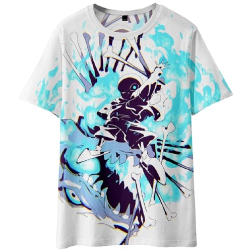 Xinnice Anime Mode T-Shirt für Herren Damen Sans/Flowey Anime Druck T-Shirt Oversize Sport Kurzarm Cartoon Lässige Oberteile Unisex von Xinnice