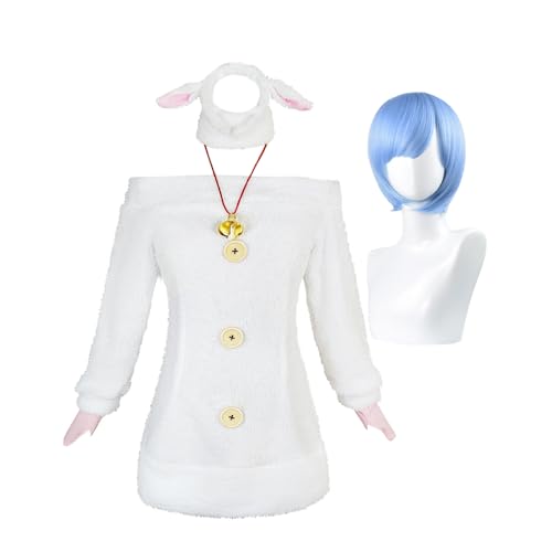 Xinnice Anime Rem Cosplay Kostüm Little Sheep Remu Outfit Full Set Re:0 Character Cosplay Uniform Set Karneval Halloween Kostüm für Damen von Xinnice