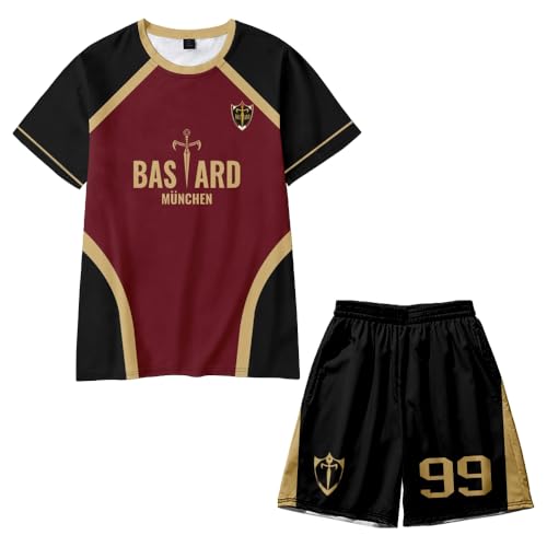 Xinnice Anime Tshirt Nagi Kurzarm Isagi Yoichi Tshirt Kurze Hose Rin Itoshi Shirt Cartoon Unisex Sommer Casaul Sport Beach Shorts Full Set XXS-4XL von Xinnice
