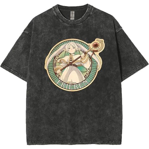 Xinnice Anime Vintage Washed T-shirt Frieren und Fern Tshirt Sommer Kurzarm Baumwolle Streetwear Harajuku T Shirt Xinnice Anime Vintage Washed T-shirt Frieren und Fern Tshirt Sommer Kurzarm Baumwolle Streetwear Harajuku T Shirt von Xinnice