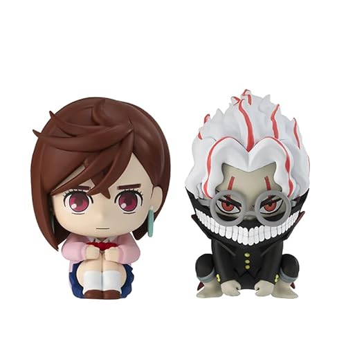 Xinnice Ayase Momo & Okarun Mini Figur Niedliche Sitzende Actionfigur Anime PVC Statue Modell Desktop Auto Dekoration Ornamente Sammlerstück für Anime Fans, 4cm von Xinnice