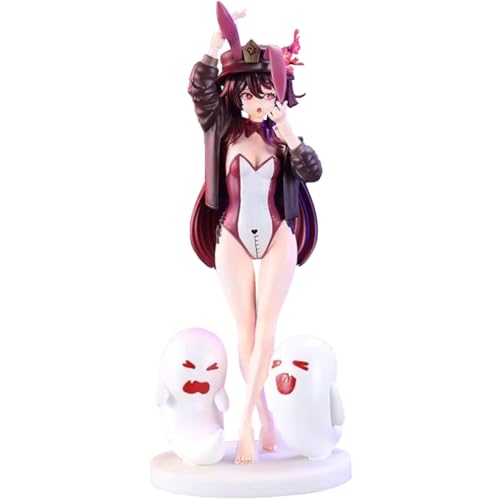 Xinnice Hu Tao Actionfigur Modell Anime Bunny Girl Figur Hu Tao Statue Sammlerstücke Desktop Ornamente Geschenk 27cm von Xinnice