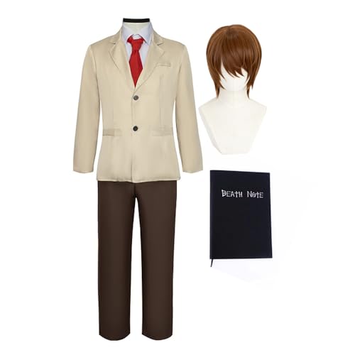 Xinnice Light Yagami Cosplay Uniform Anime Cosplay Kostüm Light Yagami Anzug Note Halloween Weinachten Outfit Xinnice Light Yagami Cosplay Uniform Anime Cosplay Kostüm Light Yagami Anzug Note Halloween Weinachten Outfit von Xinnice