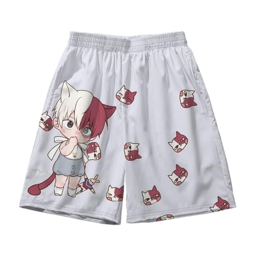 Xinnice MHA Anime Beach Shorts Midoriya Izuku/Bakugou Katsuki Merch Boardshorts Unisex Schnell Trocknende Shorts Sommer Surf Freizeitshort von Xinnice
