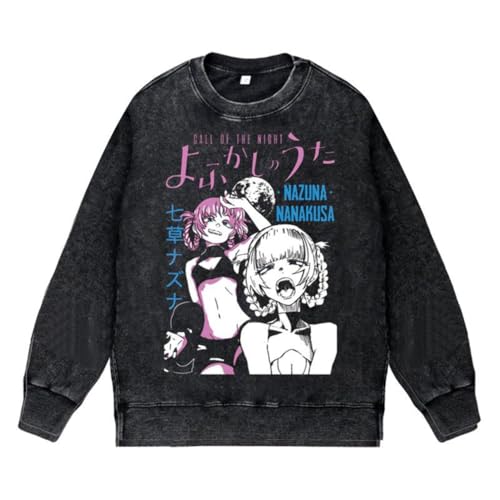 Xinnice Nanakusa Nazuna Kapuzenpullover Jungen Anime Vintage Washed Sweatshirt Nanakusa Nazuna Merch Langärmelige Pullover von Xinnice