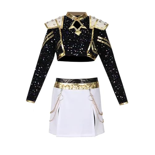 Xinnice Rumi Cosplay Kostüm Zoey Weiß Schwarz Kleid Zoey Anime Cosplay Zoey Mira Golden Kleid Halloween Party Outfit von Xinnice