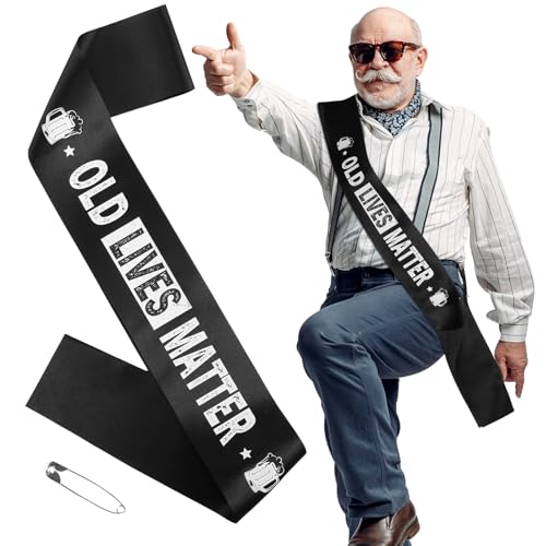 Xinnun Old Lives Matter Lustige Geburtstag Schärpe Ruhestand Party Schärpe für Männer 30., 40., 50. und 60. Geburtstag Ruhestand Party Dekorationen Gag Geschenkidee Supplies für Papa, Opa, Alter Mann Xinnun Old Lives Matter Lustige Geburtstag Schärpe Ruhestand Party Schärpe für Männer 30., 40., 50. und 60. Geburtstag Ruhestand Party Dekorationen Gag Geschenkidee Supplies für Papa, Opa, Alter Mann von Xinnun