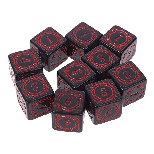 Xinsheinelry 10 PCs Acryl Sechsseitig Dices Set Square Edged Rollenspiel Dices Table Game Polyedral Dices Brettspielzubehör von Xinsheinelry