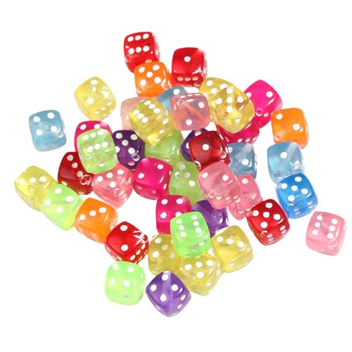 50 PCs Game Dices Bunte Fread Dices Losen Abstandshalterperlen Sechsseitige Würfel Mit Runden Ecken Brettspiel Sperren von Xinsheinelry