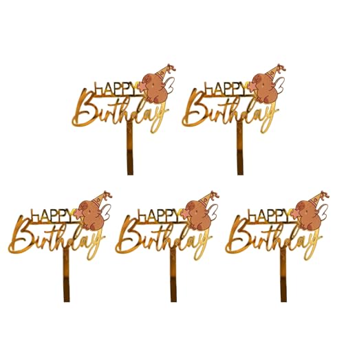 5pcs Acryltierkuchen Cupcakes Ornament Cartoon Tiergeburtstagsfeier Dekoration Für Kinder Erwachsene Dauer von Xinsheinelry