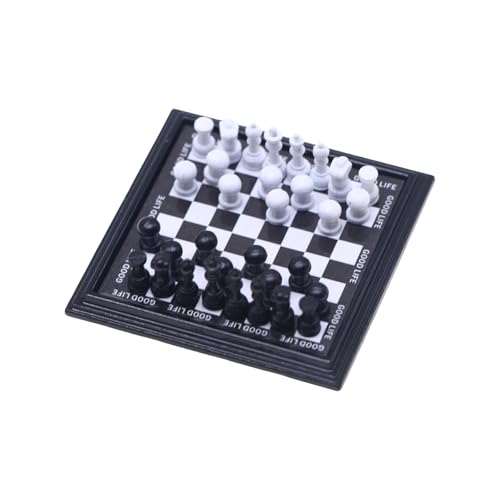 Dekorative Miniaturschach Set Komplettes Metalltafel Und Figuren Perfekt Für Puppenhäuser Displays Sammelpuppenhouses Möbelschachbrett von Xinsheinelry