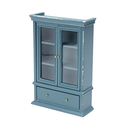 Xinsheinelry 1:12 Für Puppenhaus Accessoires Miniatur Modernes Wohnzimmer Locker Doppel Tür Glasschrank Simulation Furni von Xinsheinelry