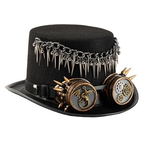 Xinsheinelry Abnehmbare Brille Top Mit Nieten Anhänger Victorain Tall Für Punk Halloween Outfit Und Cosplay Event Requisiten von Xinsheinelry