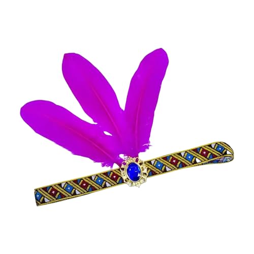Xinsheinelry Auffällige Gefiederte Stirnbänder Mardi Gras Kopfbedeckung Für Mädchen Maskerade Haarzubehör Mardi Gras Flapper Stirnband von Xinsheinelry