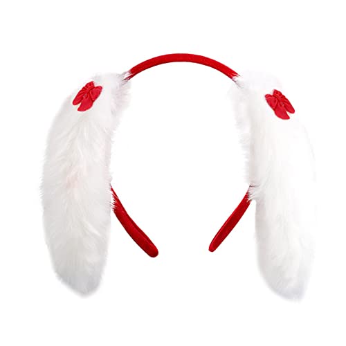 Xinsheinelry Cartoon Stirnband Ohrform Hair Hoop Mit Bowknot Plüsch Kopfstück Hair Band Party Cosplay Kostüm Prop Unisex von Xinsheinelry