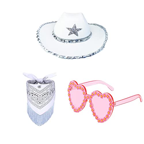 Xinsheinelry CowboyHut, Brille, BandanaSet, Junggesellinnenabschied, Bandana, Brautparty, Hut, Junggesellinnenabschied, Cowgirl-Brille, Braut Xinsheinelry CowboyHut, Brille, BandanaSet, Junggesellinnenabschied, Bandana, Brautparty, Hut, Junggesellinnenabschied, Cowgirl-Brille, Braut von Xinsheinelry