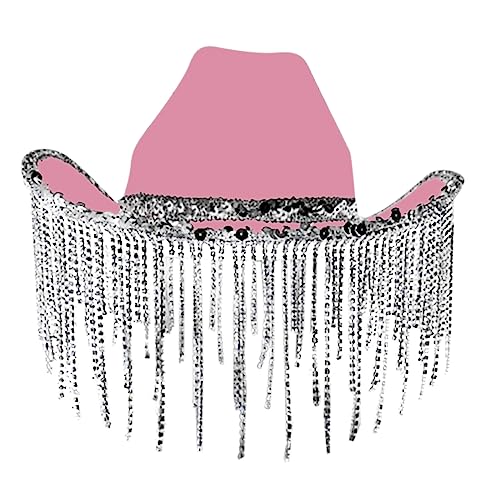 Xinsheinelry Cowgirl-Hut mit Strasssteinen, Kuh-Mädchen-Hut mit Pailletten, Strass, Fransen, Erwachsenengröße, Hut für Party 3 Xinsheinelry Cowgirl-Hut mit Strasssteinen, Kuh-Mädchen-Hut mit Pailletten, Strass, Fransen, Erwachsenengröße, Hut für Party 3 von Xinsheinelry