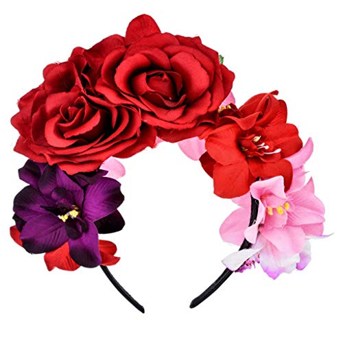 Xinsheinelry Damen Mexikaner Simuliertes Rosenblumenkronstadband Der Toten Halloween Xinsheinelry Damen Mexikaner Simuliertes Rosenblumenkronstadband Der Toten Halloween von Xinsheinelry