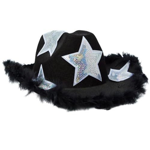 Xinsheinelry Ferienhüte Pailletten Stern Hand Perlen für Mädchen für Karneval Musik von Xinsheinelry