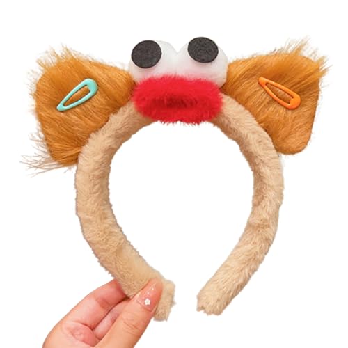 Xinsheinelry Frauen Machen Haarhoop Cartoon Plüsch Haarband Pelzige Hässliche Headhoop Kostüm Kopfschmuck Mädchen Gesicht Waschen Stirnband von Xinsheinelry