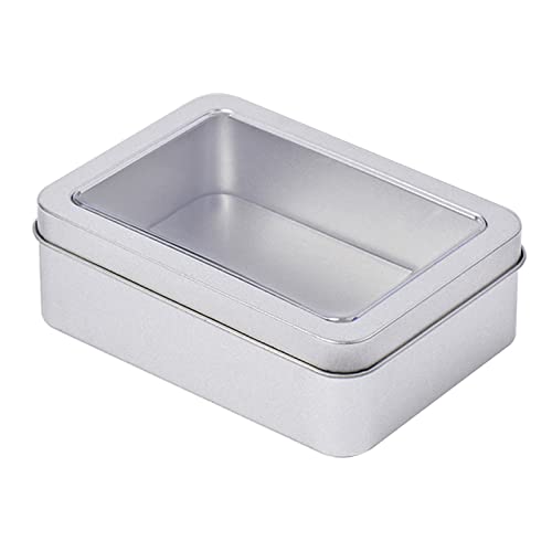 Xinsheinelry Rechteck Speicherbox Kleine Aufbewahrungsbox Silber Farbe Schmuckschlüsseln Münzen Behälter Spielkarten Karten Box Candy Storage Can von Xinsheinelry