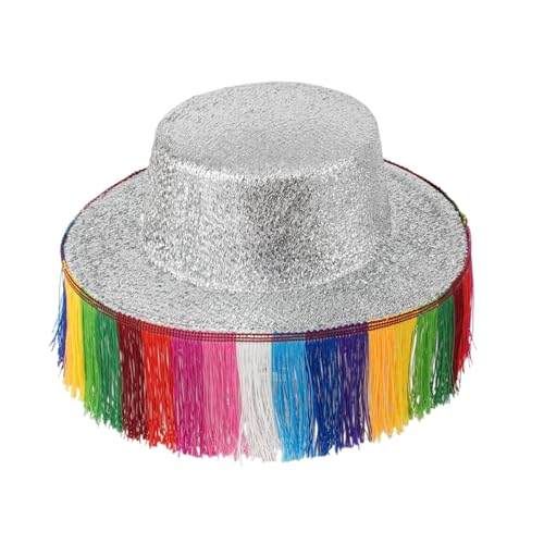 Xinsheinelry Schimmernde Hüte mit regenbogenfarbenen Fransen für Bälle, Bankette, Party, Regenbogenfarben, Hüte für Erwachsene Xinsheinelry Schimmernde Hüte mit regenbogenfarbenen Fransen für Bälle, Bankette, Party, Regenbogenfarben, Hüte für Erwachsene von Xinsheinelry
