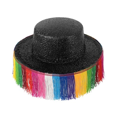 Xinsheinelry Schimmernde Hüte mit regenbogenfarbenen Fransen für Bälle, Bankette, Party, Regenbogenfarben, Hüte für Erwachsene Xinsheinelry Schimmernde Hüte mit regenbogenfarbenen Fransen für Bälle, Bankette, Party, Regenbogenfarben, Hüte für Erwachsene von Xinsheinelry