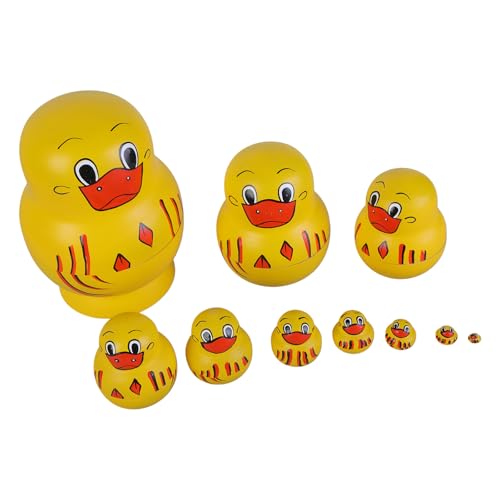 Xinsheinelry Set Von 10 Farbenfrohen Holzentgier Stapelbare Matryoshka Nisting Puppenspielzeug Für Kinder Lernen Dekorative Heimdeskornamente von Xinsheinelry