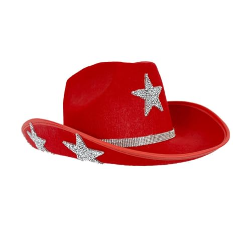 Xinsheinelry Shining Crystal Star Hat for Women Men Music Festival Hat with Five Pointed Star Pattern for Adult Stage von Xinsheinelry