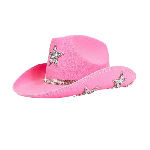 Xinsheinelry Shining Crystal Star Hat for Women Men Music Festival Hat with Five Pointed Star Pattern for Adult Stage von Xinsheinelry
