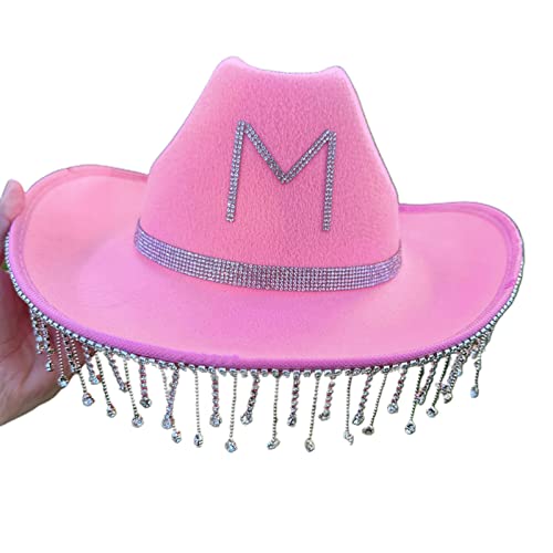 Xinsheinelry Sonnenfester Fedora-Hut für Hochzeit, Party, Braut mit baumelnder Krempe, Westernhut von Xinsheinelry