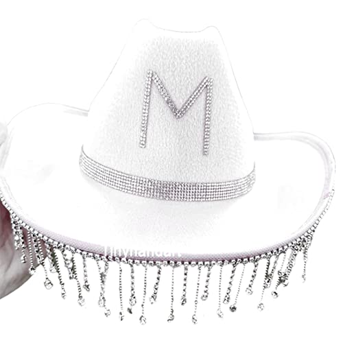 Xinsheinelry Sonnenfester Fedora-Hut für Hochzeit, Party, Braut mit baumelnder Krempe, Westernhut Xinsheinelry Sonnenfester Fedora-Hut für Hochzeit, Party, Braut mit baumelnder Krempe, Westernhut von Xinsheinelry