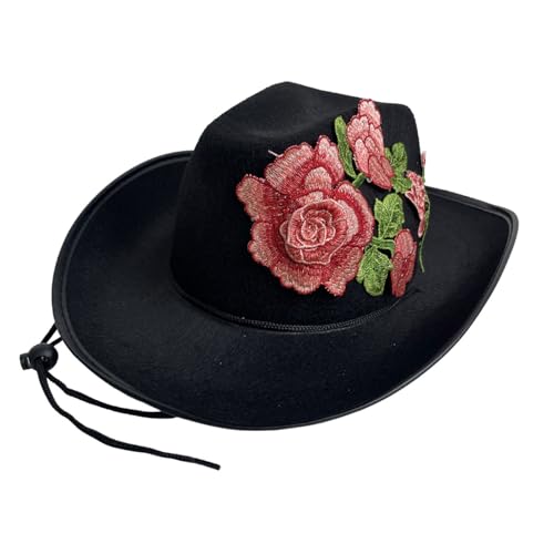 Xinsheinelry Stickerei-Blumen-Zylinder für Junggesellinnenabschied, Erwachsene, Uni, breite Krempe, Halloween-Hut, Festival-Requisiten, Kostüm Xinsheinelry Stickerei-Blumen-Zylinder für Junggesellinnenabschied, Erwachsene, Uni, breite Krempe, Halloween-Hut, Festival-Requisiten, Kostüm von Xinsheinelry